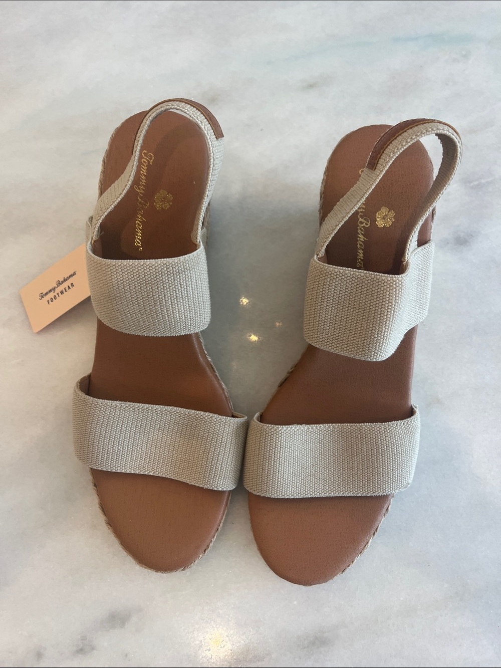 NWT Tommy Bahama André Assous Allison Stretch-Linen Wedges Size 8 - Picture 4 of 12